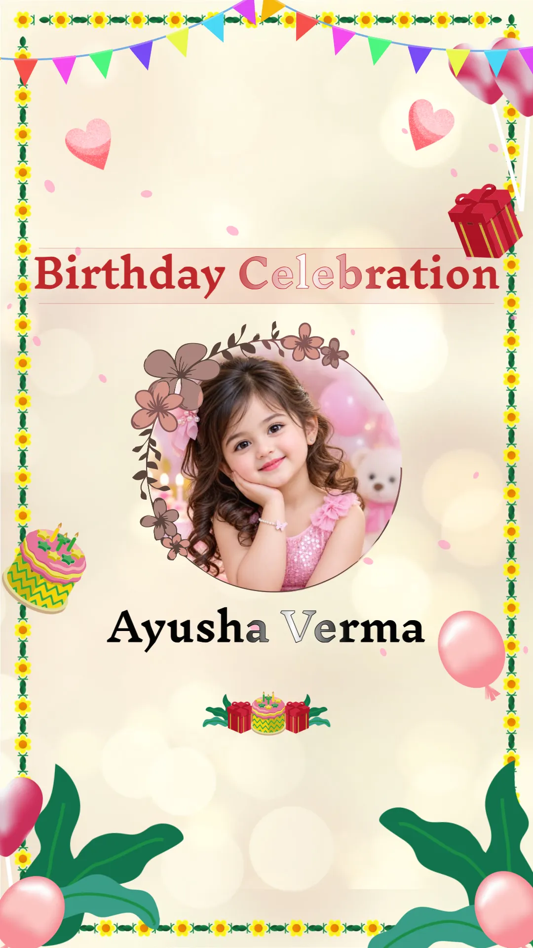 Vibrant modern birthday party invitation video template